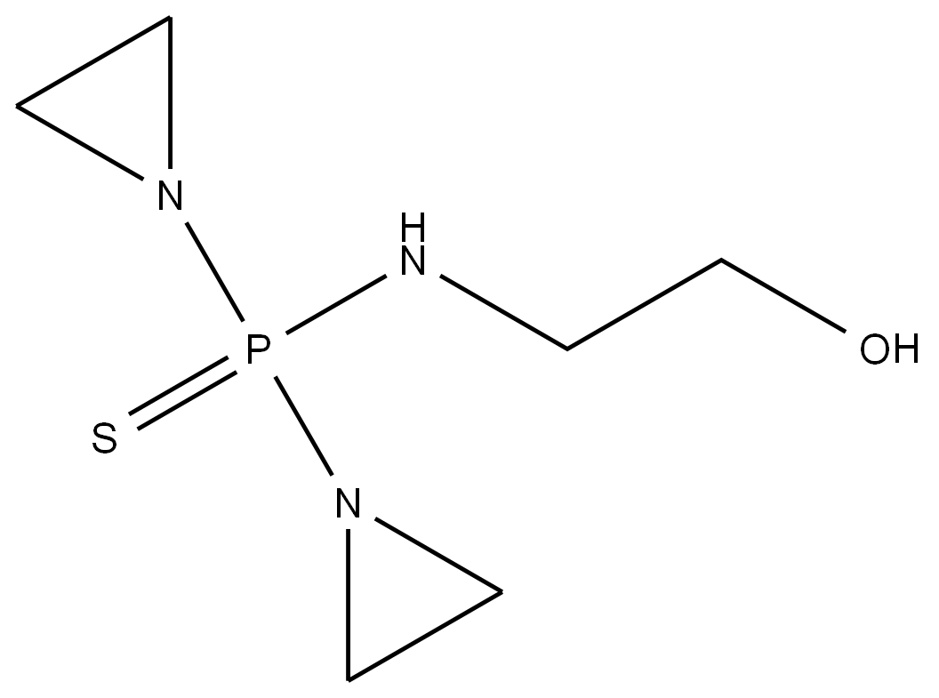 N-(2-羟乙基)-P,P-双氮丙啶基硫代磷酰胺 结构式