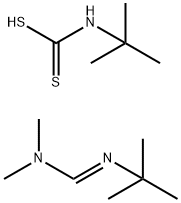 Carbamodithioic acid, N-(1,1-dimethylethyl)-, compd. with N'-(1,1-dimethylethyl)-N,N-dimethylmethanimidamide (1:1) 结构式