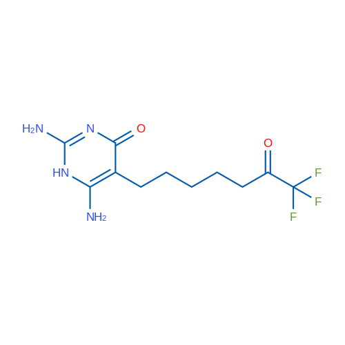 4(3H)-Pyrimidinone, 2,6-diamino-5-(7,7,7-trifluoro-6-oxoheptyl)- 结构式