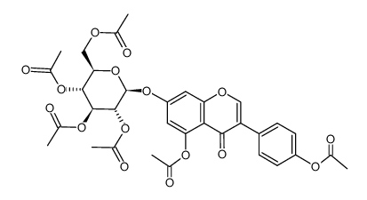 4H-1-Benzopyran-4-one, 5-(acetyloxy)-3-[4-(acetyloxy)phenyl]-7-[(2,3,4,6-tetra-O-acetyl-β-D-glucopyranosyl)oxy]- 结构式