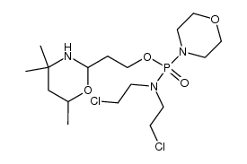 Phosphonamidic acid, N,N-bis(2-chloroethyl)-P-4-morpholinyl-, 2-(tetrahydro-4,4,6-trimethyl-2H-1,3-oxazin-2-yl)ethyl ester 结构式
