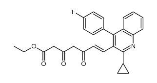 6-Heptenoic acid, 7-[2-cyclopropyl-4-(4-fluorophenyl)-3-quinolinyl]-3,5-dioxo-, ethyl ester, (6E)- 结构式