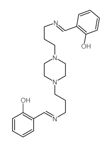 2,2'-[1,4-哌嗪二基双(3,1-丙二基亚氨基亚甲基)]二苯酚 结构式
