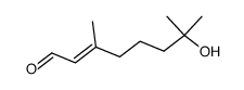 (E)-7-羟基-3,7-甲基-2-辛烯醛 结构式