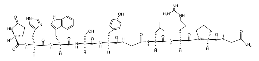 Pyr-D-His-Trp-Ser-Tyr-Gly-Leu-Arg-Pro-Gly-NH2 结构式