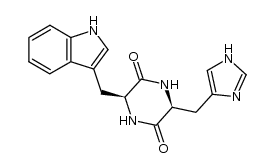 环-L-色氨酰-L-组氨酸 结构式