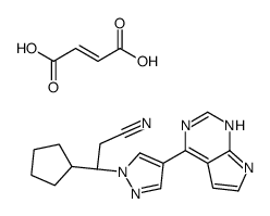 (betaR)-beta-环戊基-4-(7H-吡咯并[2,3-d]嘧啶-4-基)-1H-吡唑-1-丙腈马来酸盐 结构式