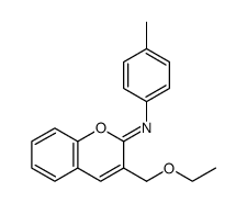 Benzenamine, N-[3-(ethoxymethyl)-2H-1-benzopyran-2-ylidene]-4-methyl-, [N(Z)]- 结构式