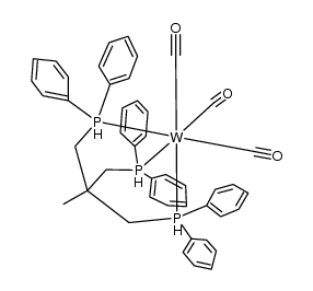 (OC-6-22)-Tricarbonyl[1,1′-[2-[(diphenylphosphino-κP)methyl]-2-methyl-1,3-propanediyl]bis[1,1-diphenylphosphine-κP]]tungsten 结构式