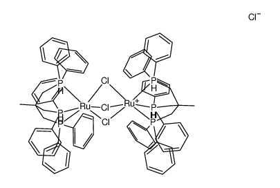 Ruthenium(1+), tri-μ-chlorobis[1,1'-[2-[(diphenylphosphino-κP)methyl]-2-methyl-1,3-propanediyl]bis[1,1-diphenylphosphine-κP]]di-, chloride (1:1) 结构式