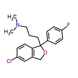 1-(4-氟苯基)-1-(3-二甲基氨基丙基)-5-氯二氢异苯并呋喃 结构式