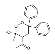Ethanone, 1-(3-hydroxy-3-methyl-6,6-diphenyl-1,2-dioxan-4-yl)- 结构式