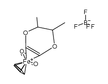 二羰基(η5-环戊二烯基)[(5,6-η)-2,3-二氢-2,3-二甲基-1,4-二氧杂环己烯]合铁(1+) (2R-反式) 四氟硼酸盐 结构式