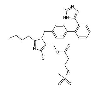 Propanoic acid, 3-[(methylsulfonyl)thio]-, [2-butyl-4-chloro-1-[[2'-(2H-tetrazol-5-yl)[1,1'-biphenyl]-4-yl]methyl]-1H-imidazol-5-yl]methyl ester 结构式
