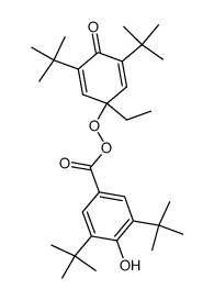 Benzenecarboperoxoic acid, 3,5-bis(1,1-dimethylethyl)-4-hydroxy-, 3,5-bis(1,1-dimethylethyl)-1-ethyl-4-oxo-2,5-cyclohexadien-1-yl ester 结构式