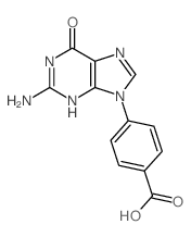 4-(2-氨基-6-氧代-3H-嘌呤-9-基)苯甲酸 结构式