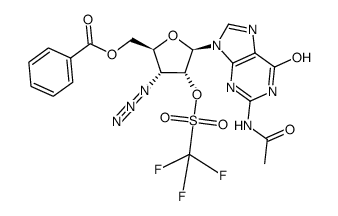 Guanosine, 3'-azido-N-acetyl-3'-deoxy-, 5'-benzoate 2'-(1,1,1-trifluoromethanesulfonate) 结构式