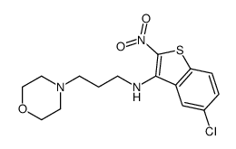 5-chloro-N-(3-morpholin-4-ylpropyl)-2-nitro-benzothiophen-3-amine 结构式