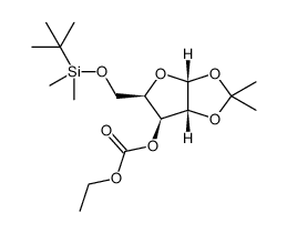α-D-Xylofuranose, 5-O-[(1,1-dimethylethyl)dimethylsilyl]-1,2-O-(1-methylethylidene)-, 3-(ethyl carbonate) 结构式