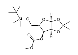 α-D-Xylofuranose, 5-O-[(1,1-dimethylethyl)dimethylsilyl]-1,2-O-(1-methylethylidene)-, 3-(methyl carbonate) 结构式