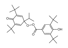 Benzenecarboperoxoic acid, 3,5-bis(1,1-dimethylethyl)-4-hydroxy-, 3,5-bis(1,1-dimethylethyl)-1-(1-methylethyl)-4-oxo-2,5-cyclohexadien-1-yl ester 结构式