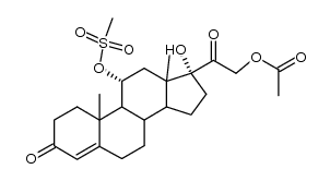 11α,17,21-三羟基孕酮-21-乙酸酯11-甲磺酸酯 结构式