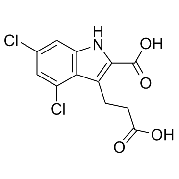 2-羧基-4,6-二氯-1H-吲哚-3-丙酸 结构式