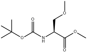 N-(叔丁氧基羰基)-O-甲基-L-丝氨酸甲酯 结构式