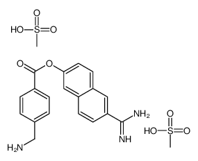 6-脒基-2-萘基-4-氨甲基苯甲酸酯二甲磺酸盐 结构式