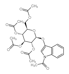 1-乙酰基-3-O-(2,3,4,6-四-O-乙酰基B-D-D-吡喃葡萄糖基)吲哚 结构式