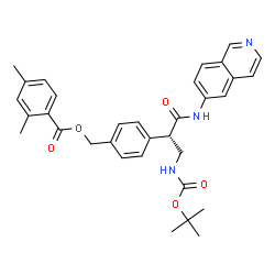 (S)-4-(3-((叔-丁氧羰基)氨基)-1-(异喹啉-6-基氨基)-1-氧亚基丙烷-2-基)苯甲基 2,4-二甲基苯酸盐 结构式