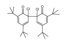 [5,5'-Bi-1,3-cyclohexadiene]-6,6'-dione, 5,5'-dichloro-1,1',3,3'-tetrakis(1,1-dimethylethyl)- 结构式