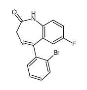 5-(2-溴苯基)-7-氟-1,3-二氢-2H-1,4-苯并二氮杂卓-2-酮 结构式