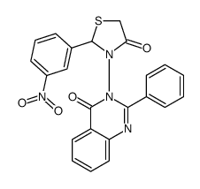 4(3H)-Quinazolinone,3-[2-(3-nitrophenyl)-4-oxo-3-thiazolidinyl]-2-phenyl- 结构式