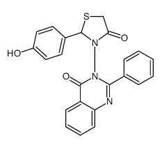 4(3H)-Quinazolinone, 3-[2-(4-hydroxyphenyl)-4-oxo-3-thiazolidinyl]-2-phenyl- 结构式