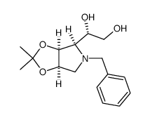1,2-Ethanediol, 1-[(3aS,4R,6aR)-tetrahydro-2,2-dimethyl-5-(phenylmethyl)-4H-1,3-dioxolo[4,5-c]pyrrol-4-yl]-, (1S)- 结构式