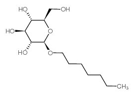 庚基-β-D-吡喃葡萄糖苷 结构式