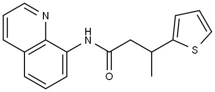 β-甲基-N-8-喹啉基-2-噻吩丙酰胺 结构式