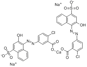 2-氯-5-[(2-羟基-1-萘基)偶氮]-4-磺基苯甲酸钙钠 结构式