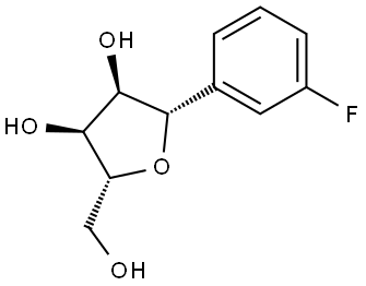 D-Ribitol, 1,4-anhydro-1-C-(3-fluorophenyl)-, (1S)- 结构式