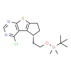 (R)-5-(2-((叔-丁基二甲基甲硅烷基)氧代)乙基)-4-氯-6,7-二氢-5H-环戊二烯并[4,5]噻吩并[2,3-d]嘧啶 结构式