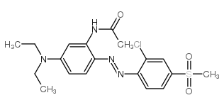 N-[2-[(2-氯-4-甲磺酸基苯基)偶氮]-5-(二乙基氨基)苯基]乙酰胺 结构式