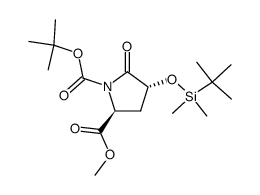 (2S,4R)-1-叔丁基 2-甲基 4-((叔丁基二甲基硅基)氧基)-5-氧代吡咯烷-1,2-二羧酸酯 结构式