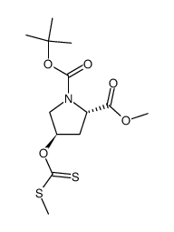 1,2-Pyrrolidinedicarboxylic acid, 4-[(methylthio)thioxomethoxy]-, 1-(1,1-dimethylethyl) 2-methyl ester, (2S-trans)- (9CI) 结构式