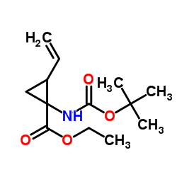 1-叔丁氧羰基氨基-2-乙烯基环丙烷甲酸乙酯 结构式