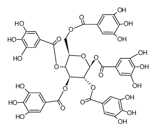 1,2,3,4,6-五-O-没食子酰-α-D-葡萄糖 结构式