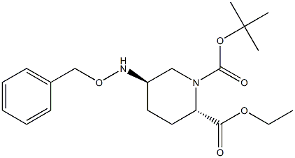 (2S,5R)-1-叔丁基 2-乙基 5-((苄氧基)氨基)哌啶-1,2-二羧酸酯 结构式