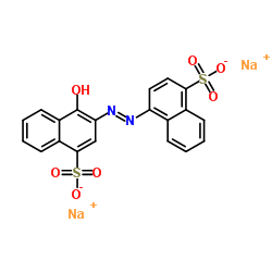 4-羟基-3-(4-磺酸-1-萘偶氮)-1-萘磺酸二钠盐 结构式