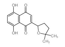 5,8-二羟基-2-(四氢-5,5-二甲基-2-呋喃基)-1,4-萘二酮 结构式