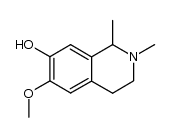 6-methoxy-1,2-dimethyl-1,2,3,4-tetrahydroisoquinolin-7-ol 结构式